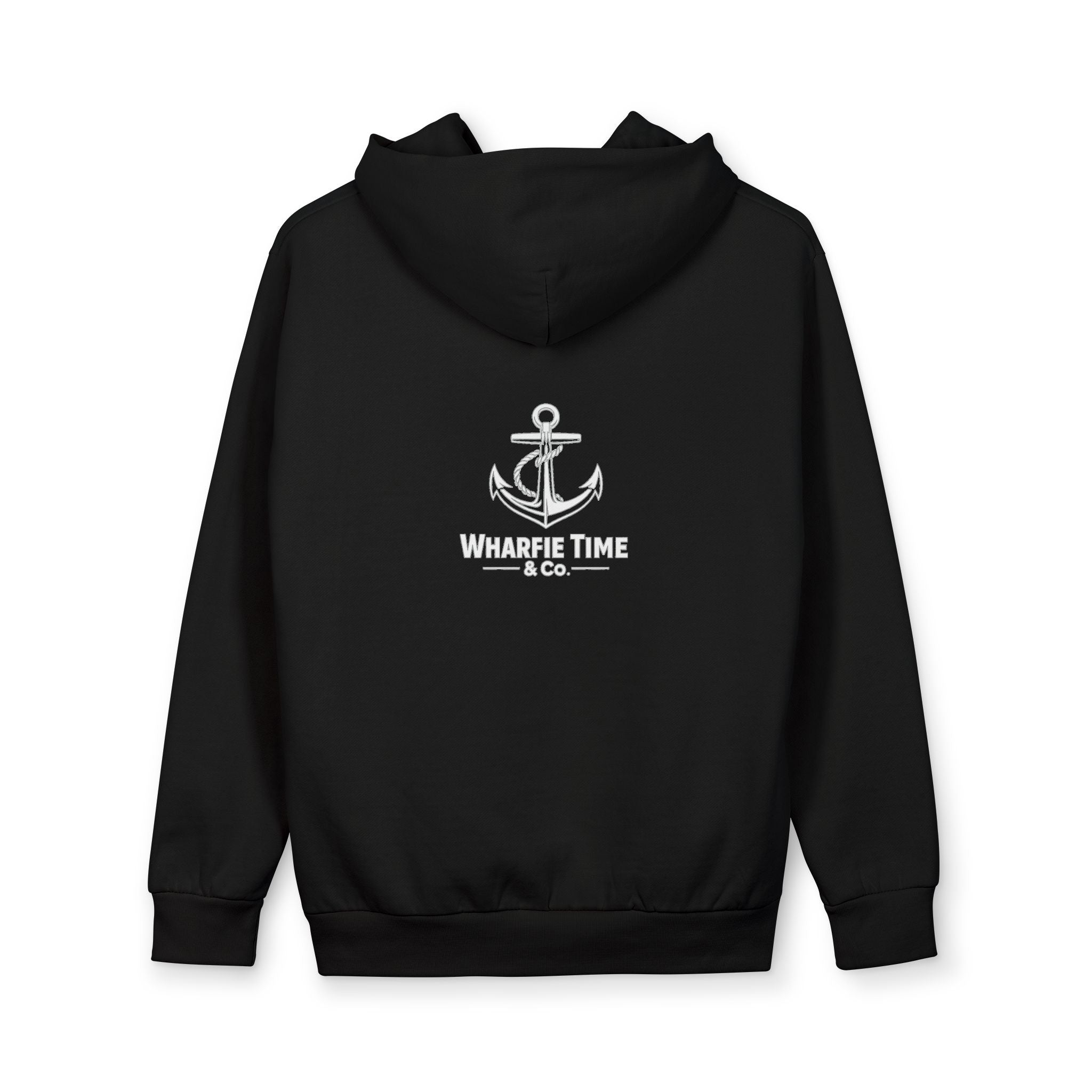 Anchor Logo Hoodie — "Wharfie Time" Nautical Pullover