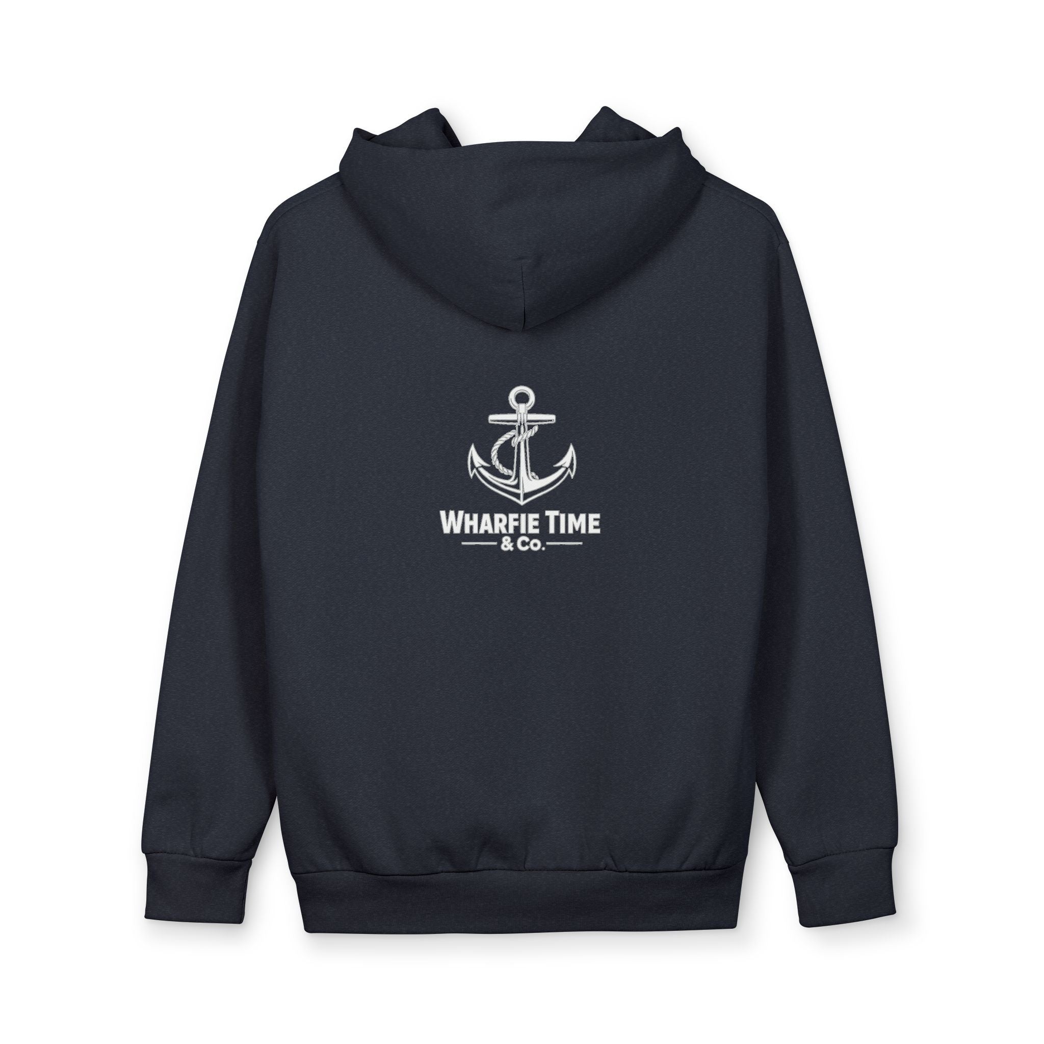 Anchor Logo Hoodie — "Wharfie Time" Nautical Pullover
