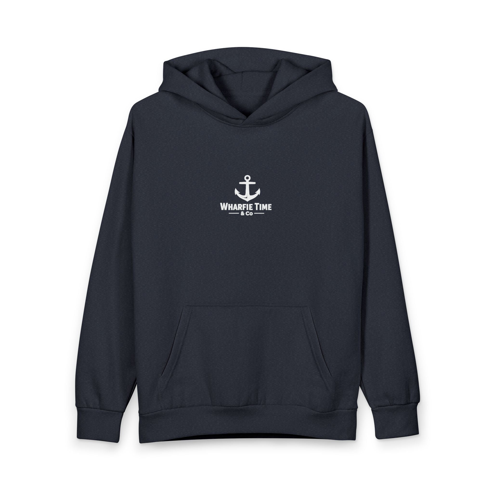 Anchor Logo Hoodie — "Wharfie Time" Nautical Pullover