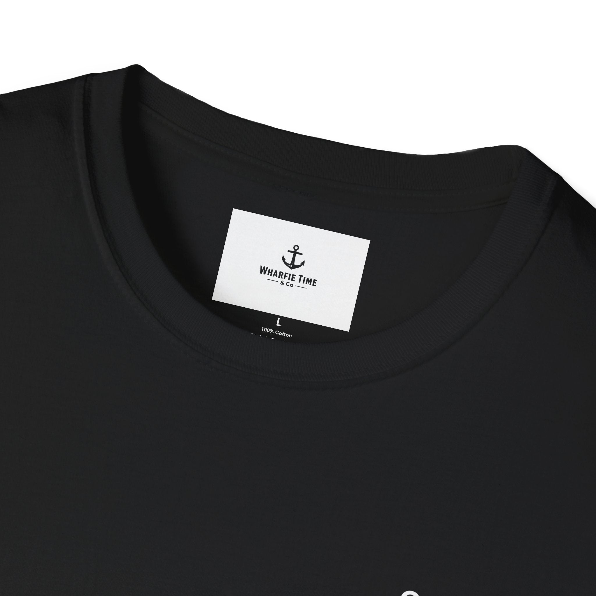 Anchor Chest Logo T-Shirt — Small Nautical Anchor "Anchors Tow" Tee -Dark Colours White Logo