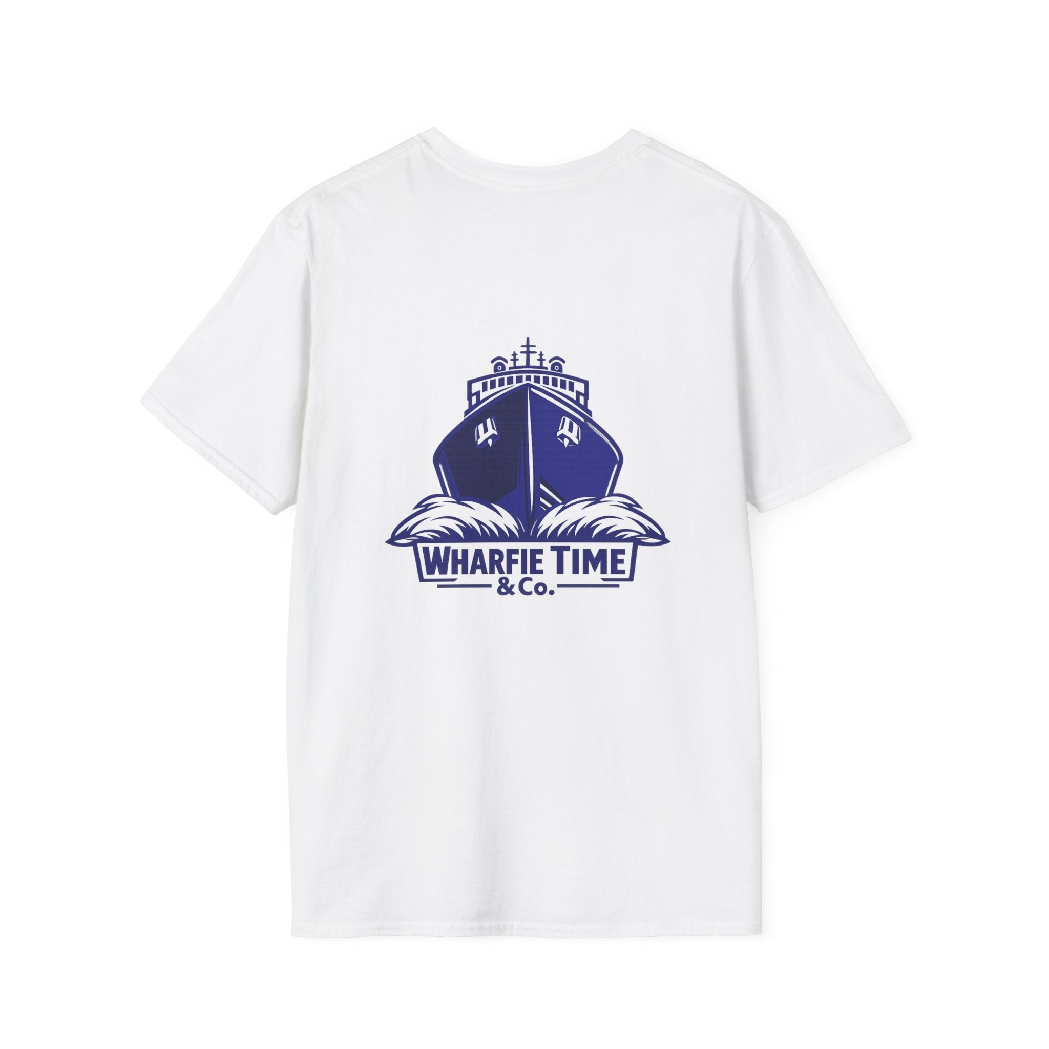 Boat Logo T-Shirt — "Wharfie Time" Nautical Crew Tee