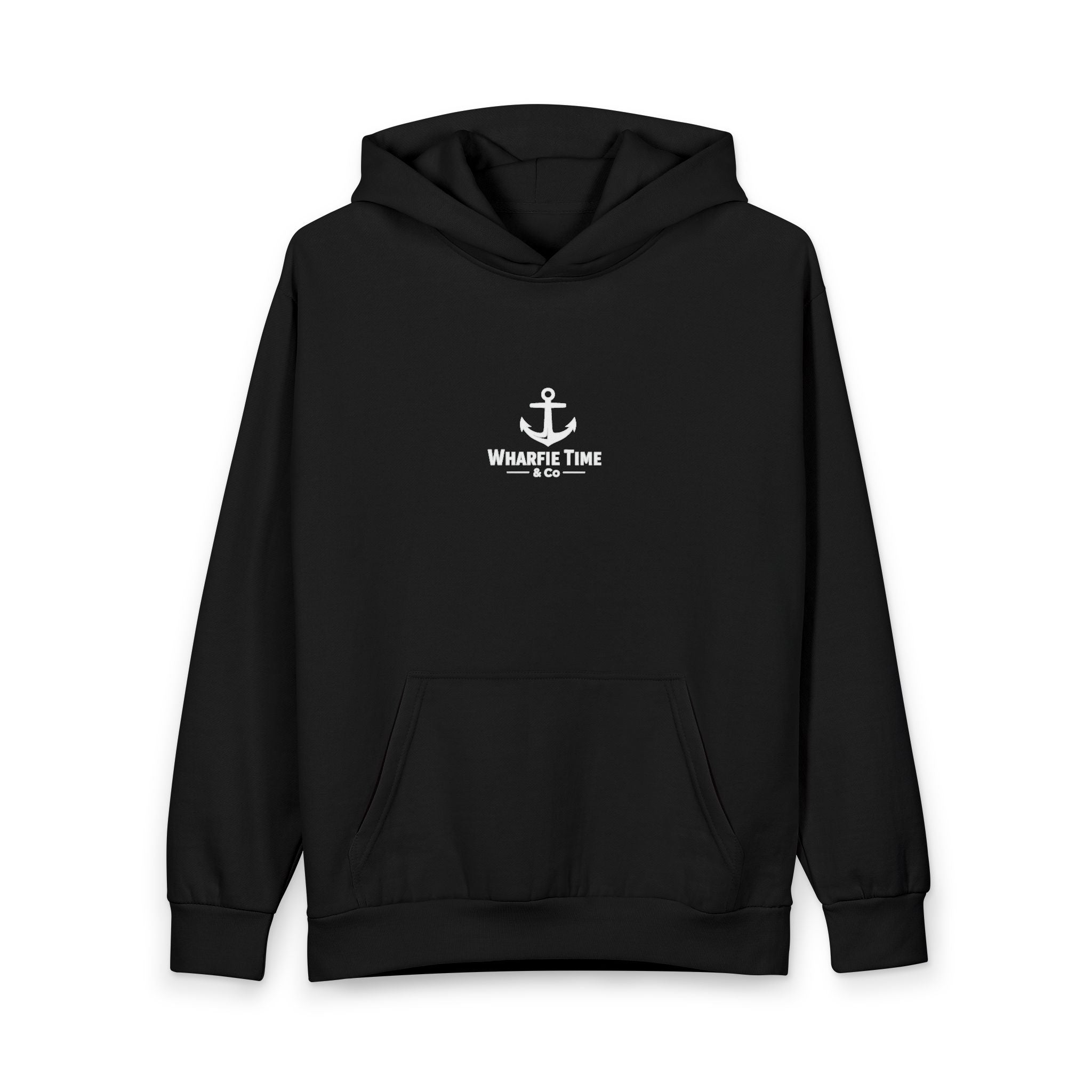 Anchor Logo Hoodie — "Wharfie Time" Nautical Pullover