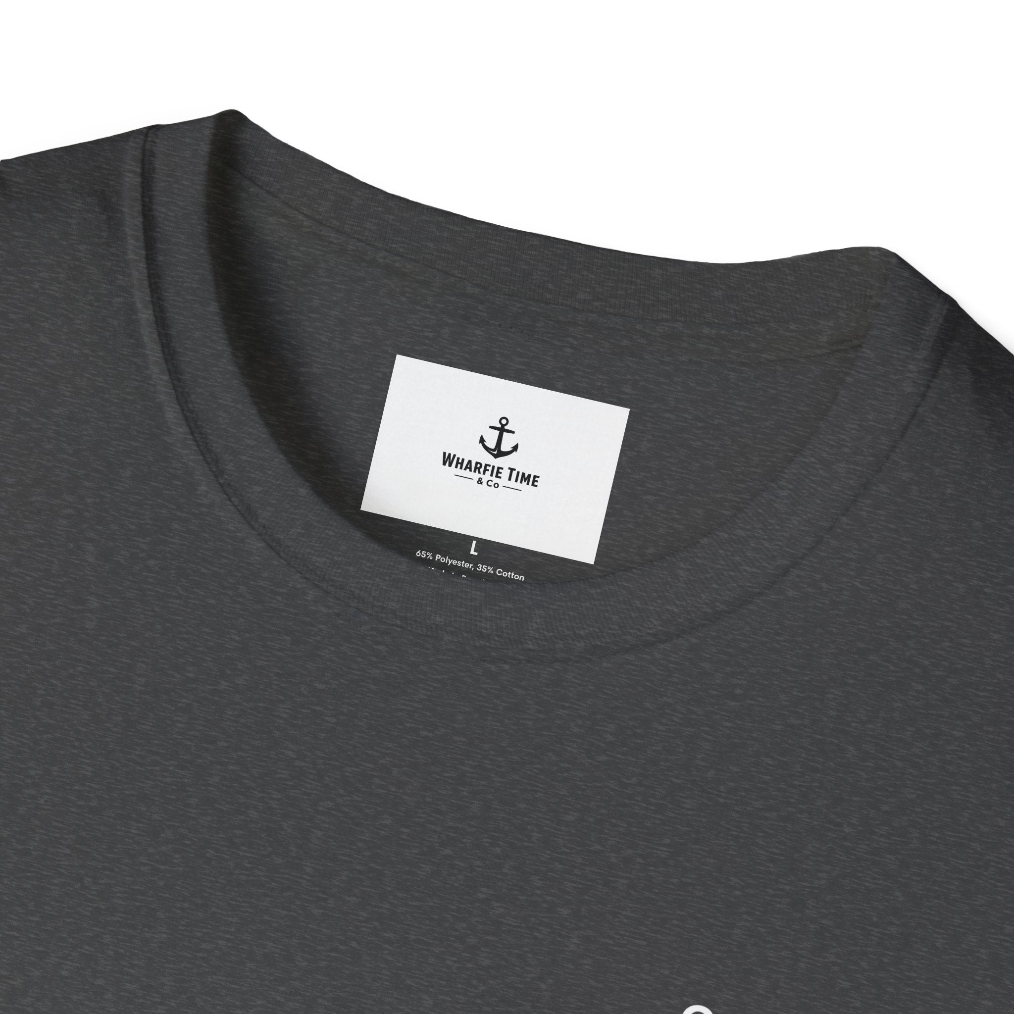Anchor Chest Logo T-Shirt — Small Nautical Anchor "Anchors Tow" Tee -Dark Colours White Logo