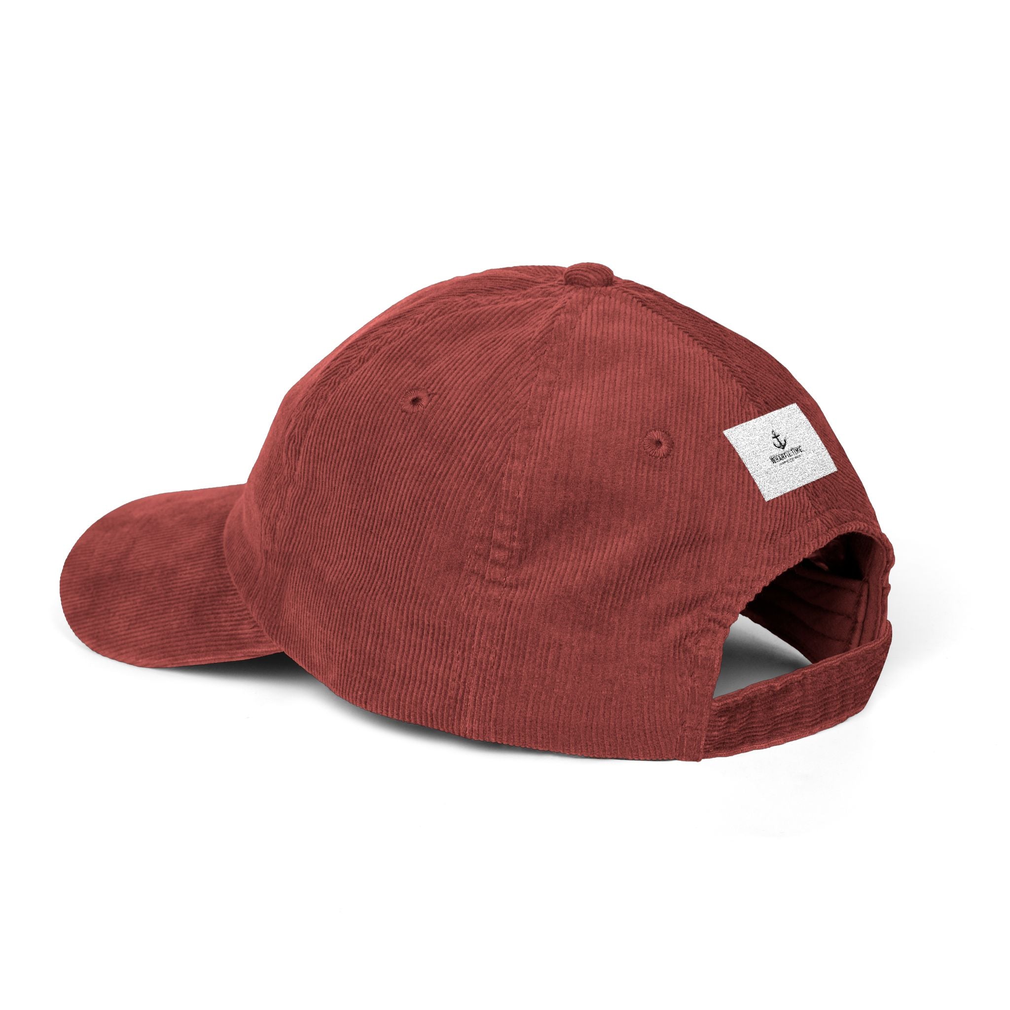 Embroidered Corduroy Cap — Vintage Smiley Patch Hat