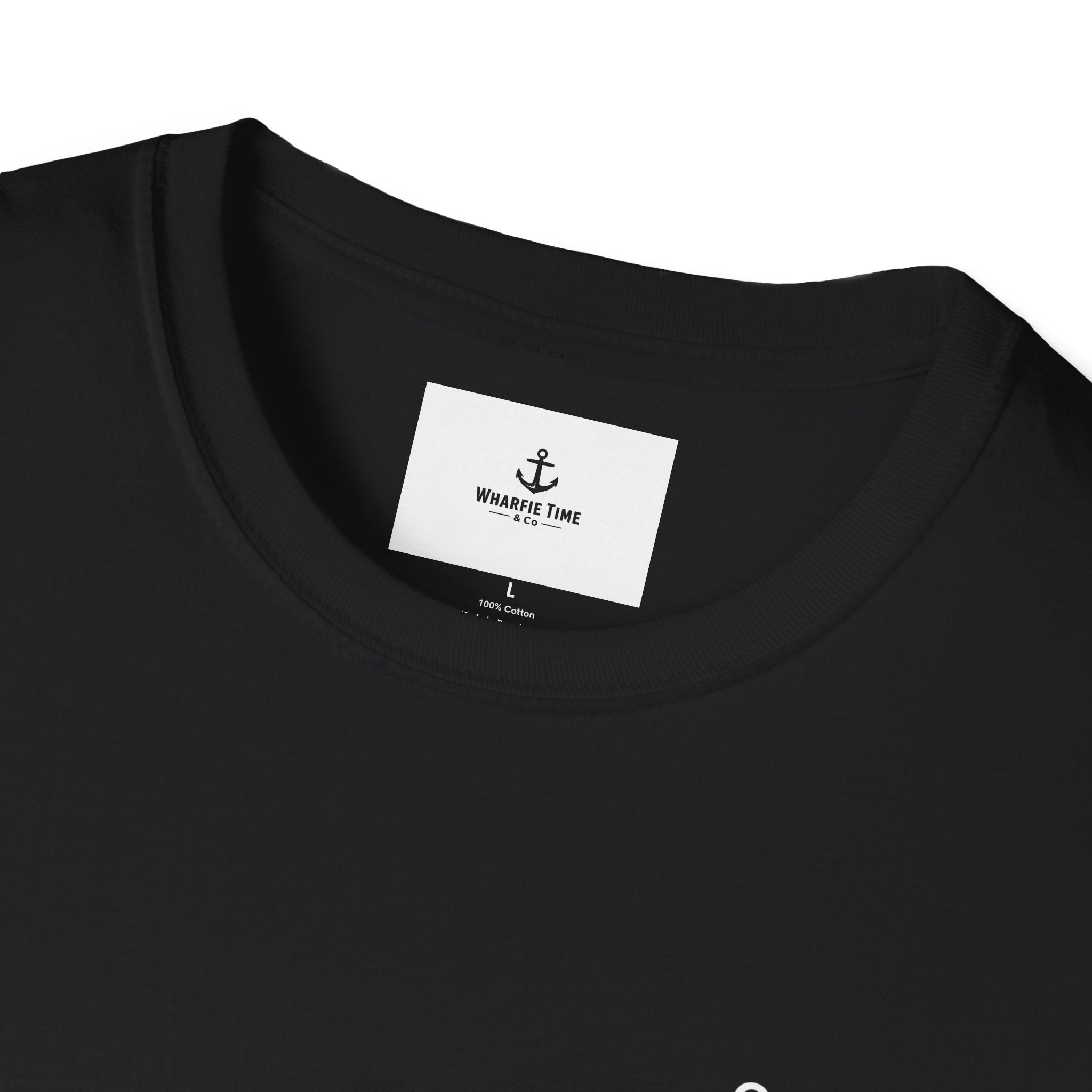Anchor Chest Logo T-Shirt — Small Nautical Anchor "Anchors Tow" Tee -Dark Colours White Logo